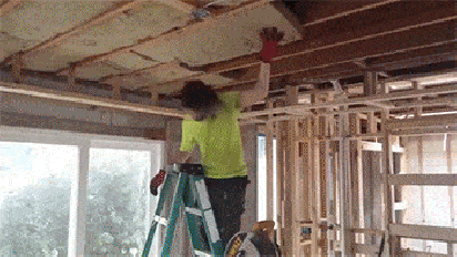 Metal headbanging in a construction