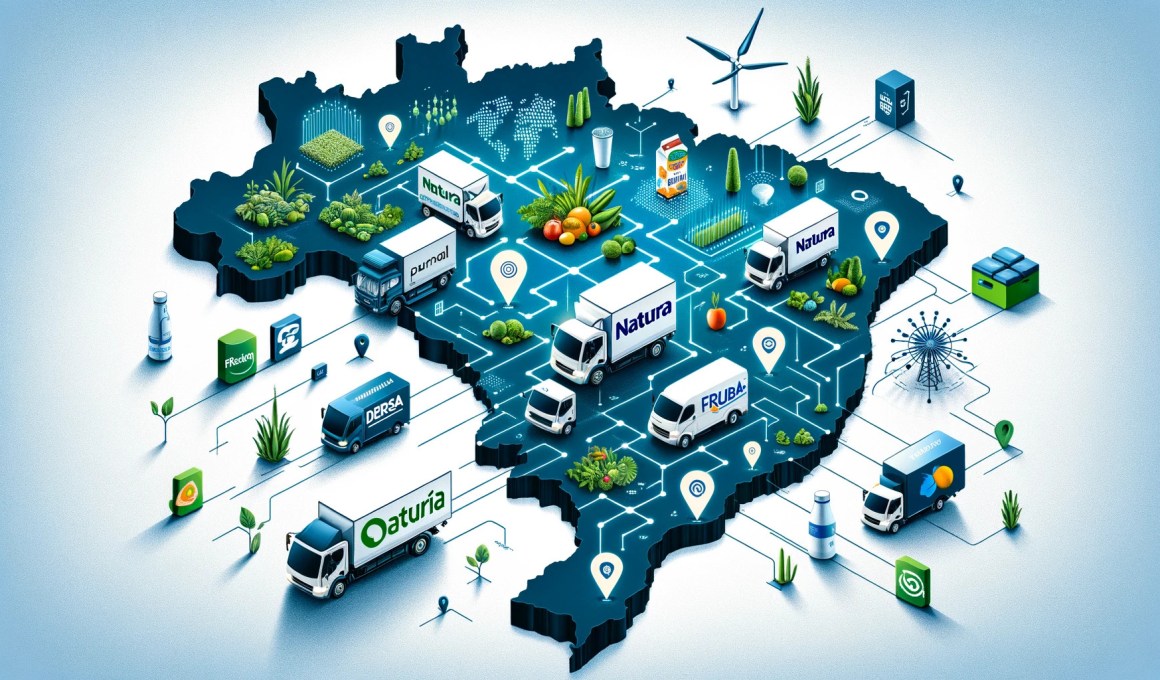 Illustration of logistics and delivery network in Brazil.